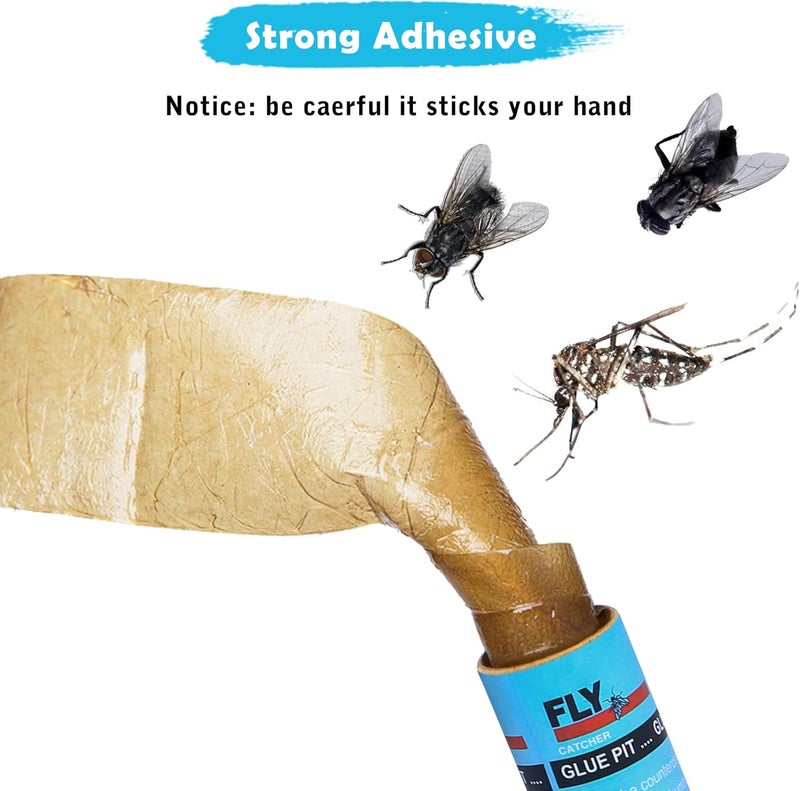 Stingmon Trap فخاخ ذباب ستينغمون 40 عبوة، فخاخ ذباب الفاكهة الداخلية للمنزل، شرائط فخاخ الذباب الخارجية المعلقة، فخاخ الحشرات الطائرة، شريط ورق الذباب، فخاخ الناموس للحشرات، الآفات، البعوض - Image 2